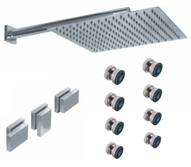 GRIFERIA BICOMANDO DUCHA 2 VIAS CON TRANSFERENCIA CON ESCOCESA BLOCK PLANE CROMO HIDROMET – 10 AÑOS DE GARANTÍA [34067CRCR]