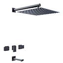 GRIFERIA BICOMANDO DUCHA CON TRANSFERENCIA BLOCK PLANE BLACK HIDROMET – 10 AÑOS DE GARANTÍA [34008NEGR]