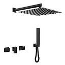 GRIFERIA BICOMANDO DUCHA 2 VIAS CON TRANSFERENCIA CON DUCHADOR BLOCK PLANE BLACK HIDROMET – 10 AÑOS DE GARANTÍA [34053NEGR]