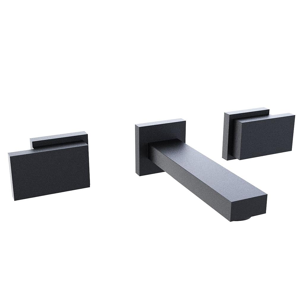 GRIFERÍA LAVATORIO DE PARED BICOMANDO BLOCK PLANE NEGRO - HIDROMET - 10 AÑOS DE GARANTÍA [34090NEGR]