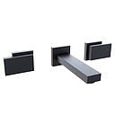 GRIFERIA BICOMANDO LAVATORIO DE PARED BLOCK PLANE BLACK HIDROMET – 10 AÑOS DE GARANTÍA [34090NEGR]