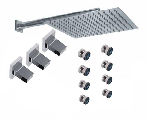 GRIFERIA BICOMANDO DUCHA 2 VIAS CON TRANSFERENCIA CON ESCOCESA BLOCK UP CROMO HIDROMET – 10 AÑOS DE GARANTÍA [34057CRCR]