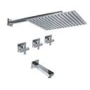 GRIFERIA BICOMANDO DUCHA CON TRANSFERENCIA BLOCK CRUZ CROMO HIDROMET – 10 AÑOS DE GARANTÍA [03403CRCR]