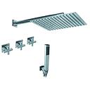 GRIFERIA BICOMANDO DUCHA 2 VIAS CON TRANSFERENCIA CON DUCHADOR BLOCK CRUZ CROMO HIDROMET – 10 AÑOS DE GARANTÍA [03463CRCR]