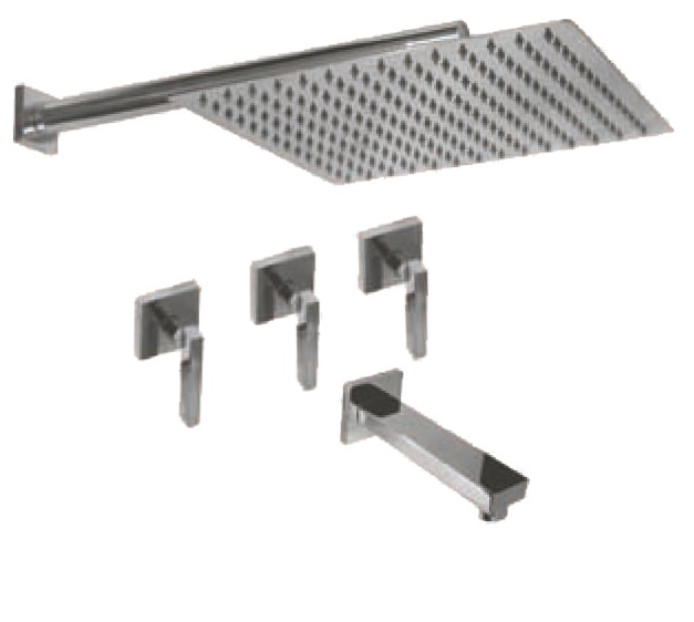 GRIFERIA BICOMANDO DUCHA CON TRANSFERENCIA BLOCK LEVER CROMO HIDROMET – 10 AÑOS DE GARANTÍA [03408CRCR]