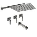 GRIFERIA BICOMANDO DUCHA CON TRANSFERENCIA BLOCK LEVER CROMO HIDROMET – 10 AÑOS DE GARANTÍA [03408CRCR]