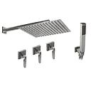 GRIFERÍA DUCHA 2 VIAS BICOMANDO CON TRANSFERENCIA Y DUCHADOR BLOCK LEVER CROMO - HIDROMET - 10 AÑOS DE GARANTÍA [03453CRCR]