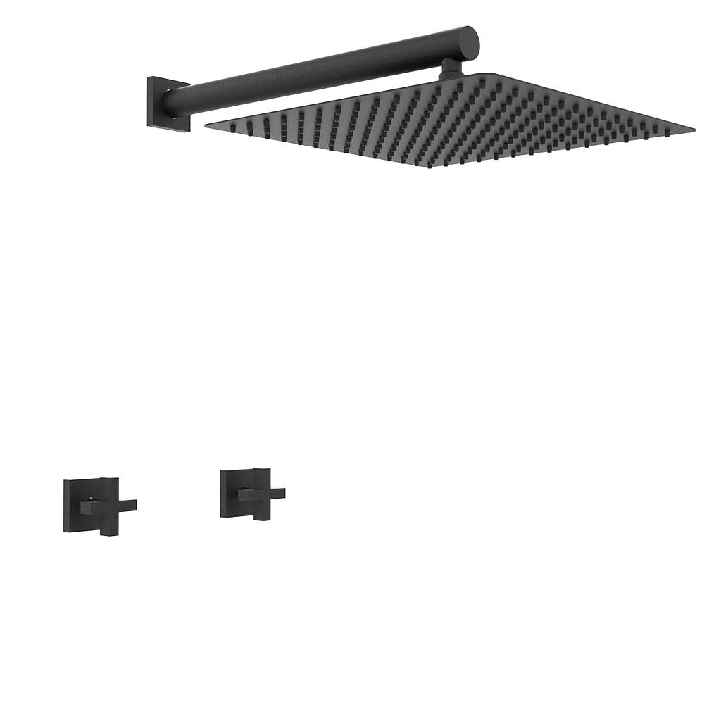 GRIFERIA BICOMANDO DUCHA SIN TRANSFERENCIA BLOCK CRUZ BLACK HIDROMET – 10 AÑOS DE GARANTÍA [03404NEGR]