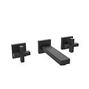 GRIFERIA BICOMANDO LAVATORIO PARED BLOCK CRUZ BLACK HIDROMET – 10 AÑOS DE GARANTÍA [03480NEGR]