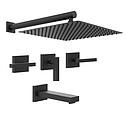 GRIFERIA BICOMANDO DUCHA CON TRANSFERENCIA BLOCK LEVER BLACK HIDROMET – 10 AÑOS DE GARANTÍA [03408NEGR]