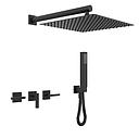 GRIFERIA BICOMANDO DUCHA 2 VIAS CON TRANSFERENCIA CON DUCHADOR BLOCK LEVER BLACK HIDROMET – 10 AÑOS DE GARANTÍA [03453NEGR]