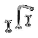 GRIFERÍA LAVATORIO BICOMANDO FLAT CRUZ CROMO - HIDROMET - 10 AÑOS DE GARANTÍA [84101CRCR]