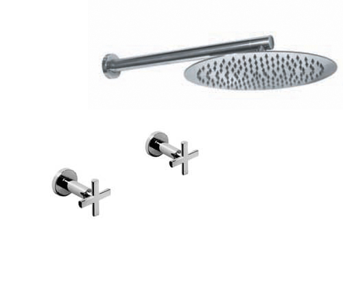 GRIFERIA BICOMANDO DUCHA SIN TRANSFERENCIA FLAT CRUZ CROMO HIDROMET – 10 AÑOS DE GARANTÍA [84104CRCR]