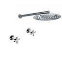 GRIFERIA BICOMANDO DUCHA SIN TRANSFERENCIA FLAT CRUZ CROMO HIDROMET – 10 AÑOS DE GARANTÍA [84104CRCR]