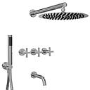 GRIFERIA BICOMANDO DUCHA CON TRANSFERENCIA 3 VIAS CON DUCHADOR FLAT CRUZ CROMO HIDROMET – 10 AÑOS DE GARANTÍA [84105CRCR]