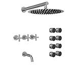 GRIFERIA BICOMANDO DUCHA CON TRANSFERENCIA 3 VIAS CON ESCOCESA FLAT CRUZ CROMO HIDROMET – 10 AÑOS DE GARANTÍA [84140CRCR]