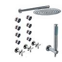 GRIFERIA BICOMANDO DUCHA CON TRANSFERENCIA 3 VIAS CON DUCHADOR CON ESCOCESA FLAT CRUZ CROMO HIDROMET – 10 AÑOS DE GARANTÍA [84146CRCR]