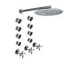 GRIFERIA BICOMANDO DUCHA CON TRANSFERENCIA 2 VIAS CON ESCOCESA FLAT CRUZ CROMO HIDROMET – 10 AÑOS DE GARANTÍA [84157CRCR]