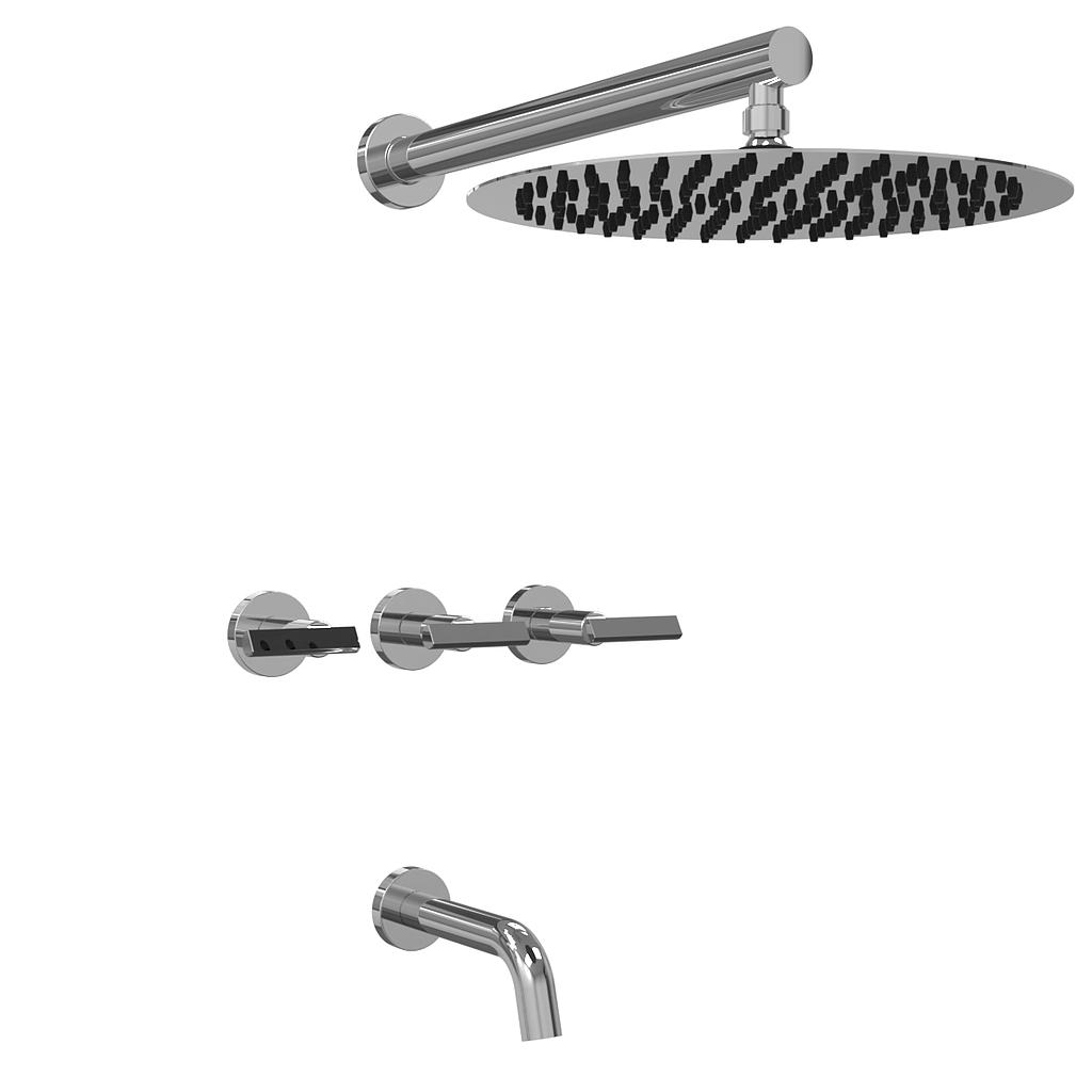 GRIFERIA BICOMANDO DUCHA CON TRANSFERENCIA FLAT LEVER CROMO HIDROMET – 10 AÑOS DE GARANTÍA [84108CRCR]