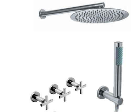 GRIFERIA BICOMANDO DUCHA CON TRANSFERENCIA 2 VIAS CON DUCHADOR FLAT LEVER CROMO HIDROMET – 10 AÑOS DE GARANTÍA [84165CRCR]