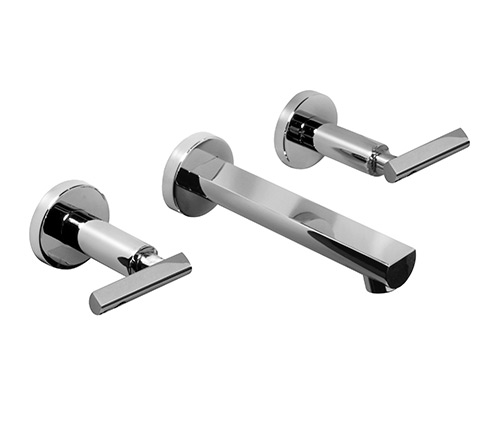 GRIFERÍA LAVATORIO DE PARED BICOMANDO FLAT LEVER CROMO - HIDROMET - 10 AÑOS DE GARANTÍA [84190CRCR]