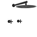 GRIFERIA BICOMANDO DUCHA SIN TRANSFERENCIA FLAT CRUZ BLACK HIDROMET – 10 AÑOS DE GARANTÍA [84104NEGR]