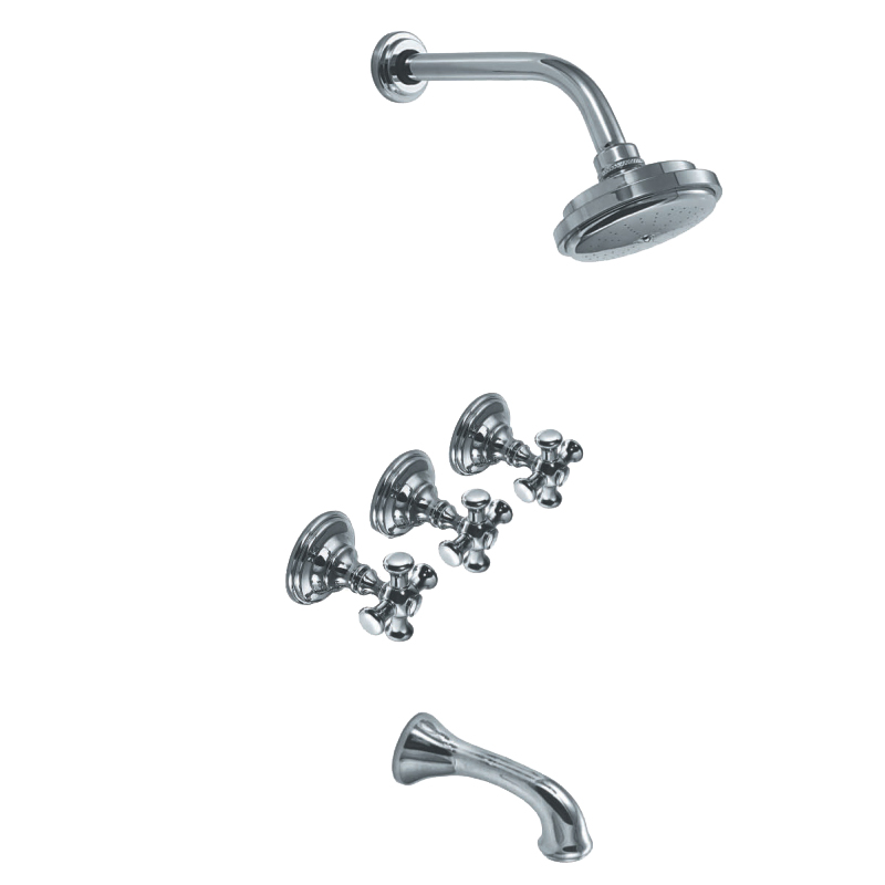 GRIFERIA BICOMANDO DUCHA CON TRANSFERENCIA BEVERLY CRUZ CROMO HIDROMET – 10 AÑOS DE GARANTÍA [00403CRCR]