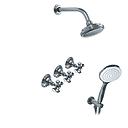 GRIFERIA BICOMANDO DUCHA 2 VIAS CON TRANSFERENCIA CON DUCHADOR BEVERLY CRUZ CROMO HIDROMET – 10 AÑOS DE GARANTÍA [00463CRCR]