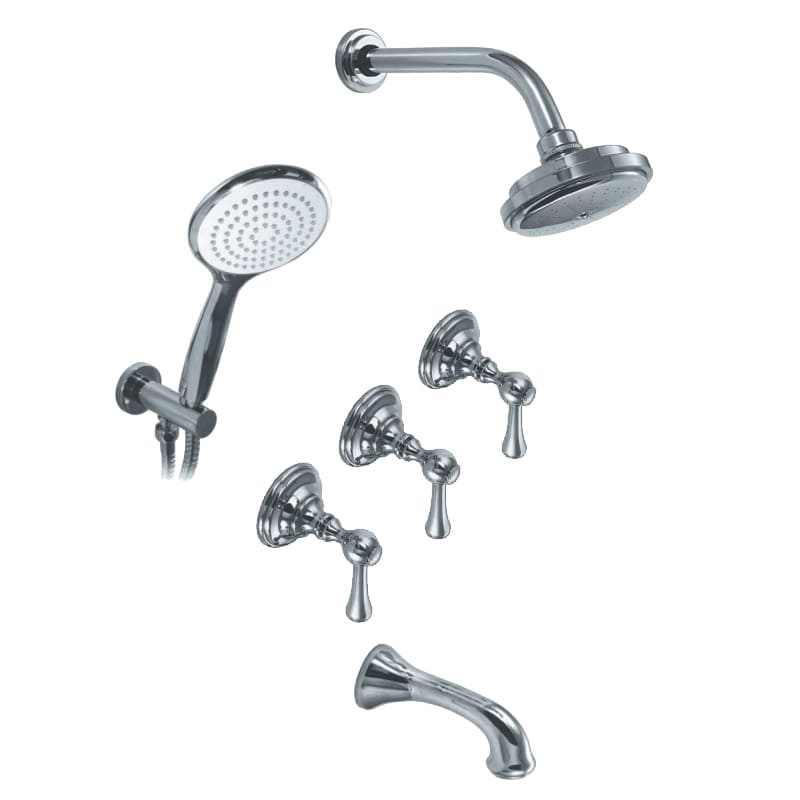 GRIFERIA BICOMANDO DUCHA 3 VIAS CON DUCHADOR BEVERLY LEVER CROMO HIDROMET – 10 AÑOS DE GARANTÍA [00410CRCR]