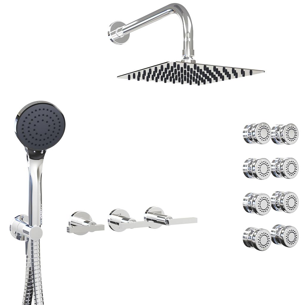 GRIFERIA BICOMANDO DUCHA 3 VIAS CON ESCOCESA CON DUCHADOR LOOK LEVER CROMO HIDROMET – 10 AÑOS DE GARANTÍA [31147CRCR]