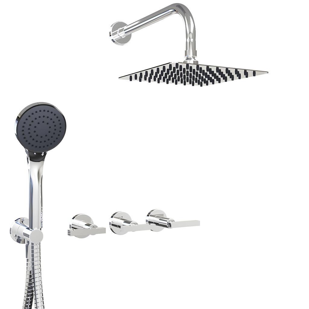 GRIFERÍA DUCHA 2 VIAS BICOMANDO CON TRANSFERENCIA Y DUCHADOR LOOK LEVER CROMO - HIDROMET - 10 AÑOS DE GARANTÍA [31153CRCR]