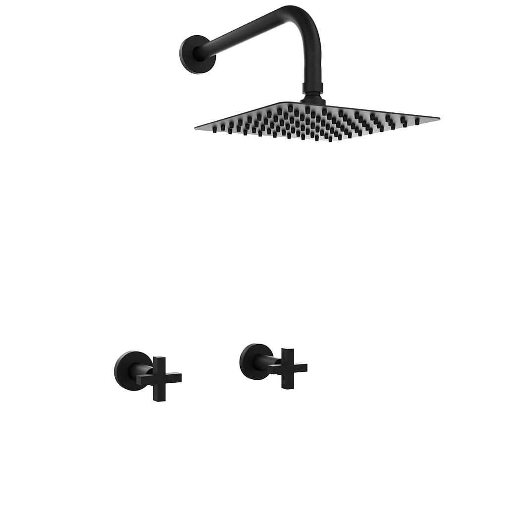 GRIFERIA BICOMANDO DUCHA SIN TRANSFERENCIA LOOK CRUZ BLACK HIDROMET – 10 AÑOS DE GARANTÍA [31104NEGR]