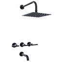 GRIFERIA BICOMANDO DUCHA CON TRANSFERENCIA LOOK LEVER BLACK HIDROMET – 10 AÑOS DE GARANTÍA [31108NEGR]