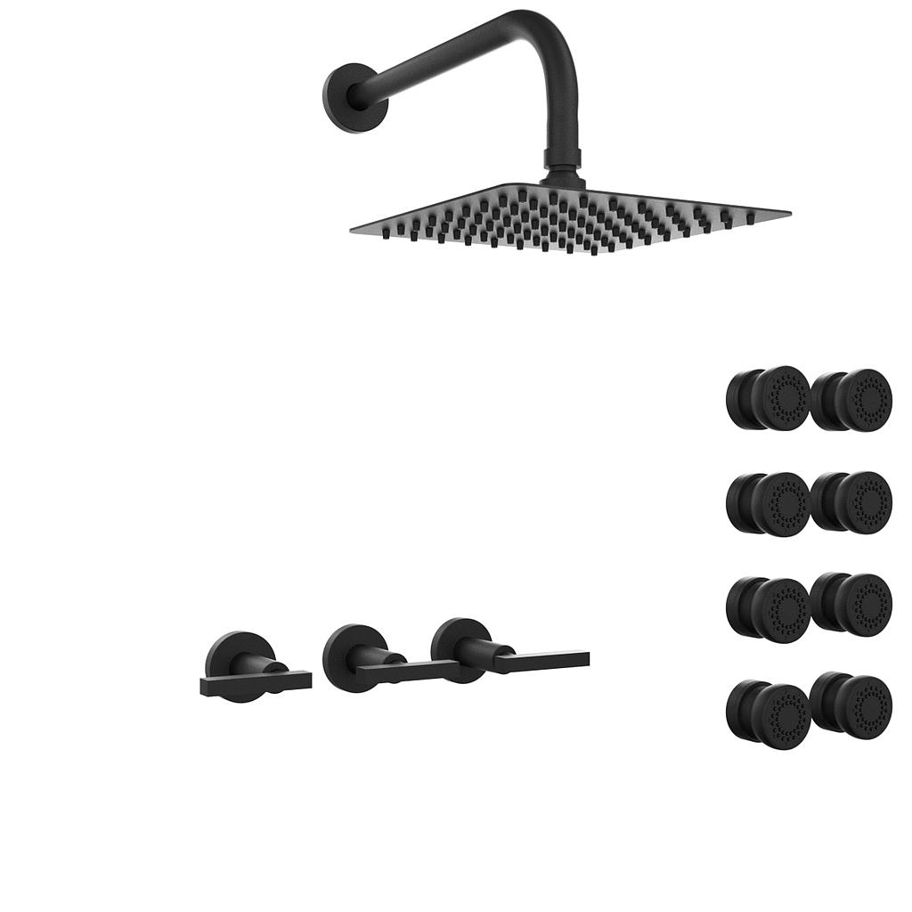 GRIFERIA BICOMANDO DUCHA 2 VIAS CON ESCOCESA LOOK LEVER BLACK HIDROMET – 10 AÑOS DE GARANTÍA [31167NEGR]