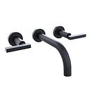 GRIFERÍA LAVATORIO DE PARED BICOMANDO LOOK LEVER NEGRO - HIDROMET - 10 AÑOS DE GARANTÍA [31190NEGR]