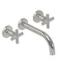 GRIFERIA BICOMANDO LAVATORIO DE PARED SUN CRUZ CROMO HIDROMET – 10 AÑOS DE GARANTÍA [04580CRCR]