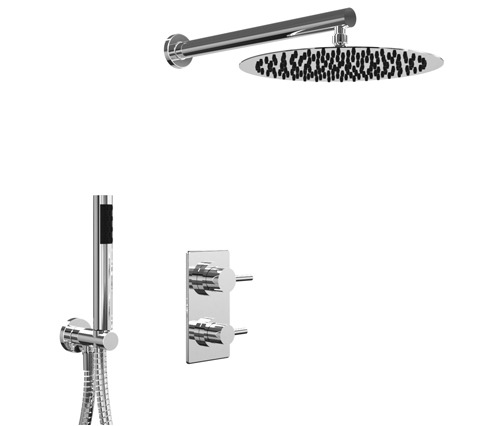 GRIFERIA MONOCOMANDO DUCHA 2 VIAS CON LLUVIA CON DUCHADOR ONE CROMO – 10 AÑOS DE GARANTÍA [03012CRCR]