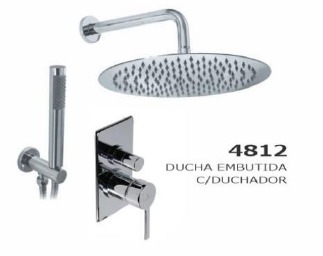 GRIFERIA MONOCOMANDO DUCHA 2 VIAS CON LLUVIA CON DUCHADOR STORM CROMO – 10 AÑOS DE GARANTÍA [04812CRCR]