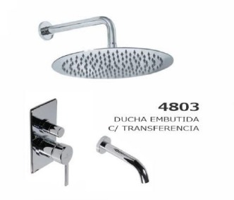 GRIFERIA MONOCOMANDO DUCHA CON TRANSFERENCIA EMBITIDA STORM CROMO – 10 AÑOS DE GARANTÍA [04803CRCR]