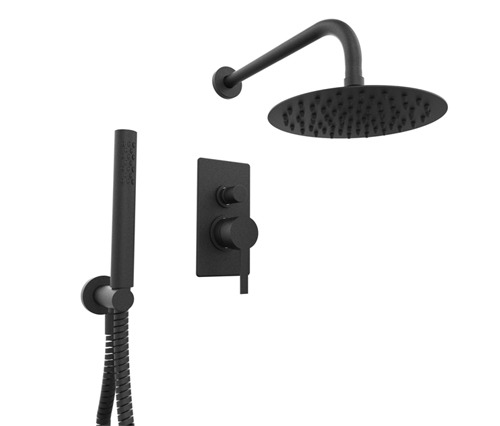 GRIFERIA MONOCOMANDO DUCHA 2 VIAS CON LLUVIA CON DUCHADOR STORM BLACK – 10 AÑOS DE GARANTÍA [04812NEGR]