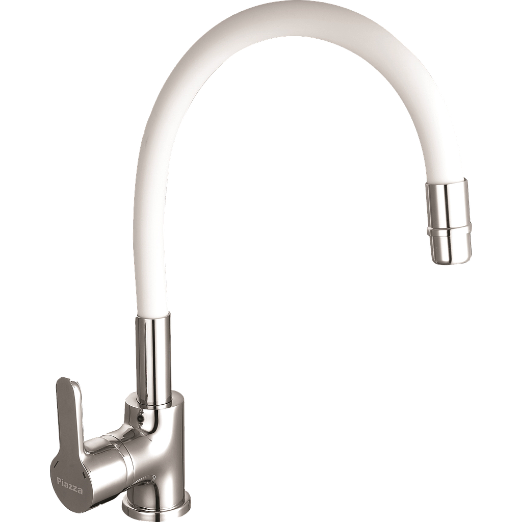 GRIFERÍA MONOCOMANDO EMBLEM COCINA MESADA CON MANGUERA BLANCA  PIAZZA [10016BL]