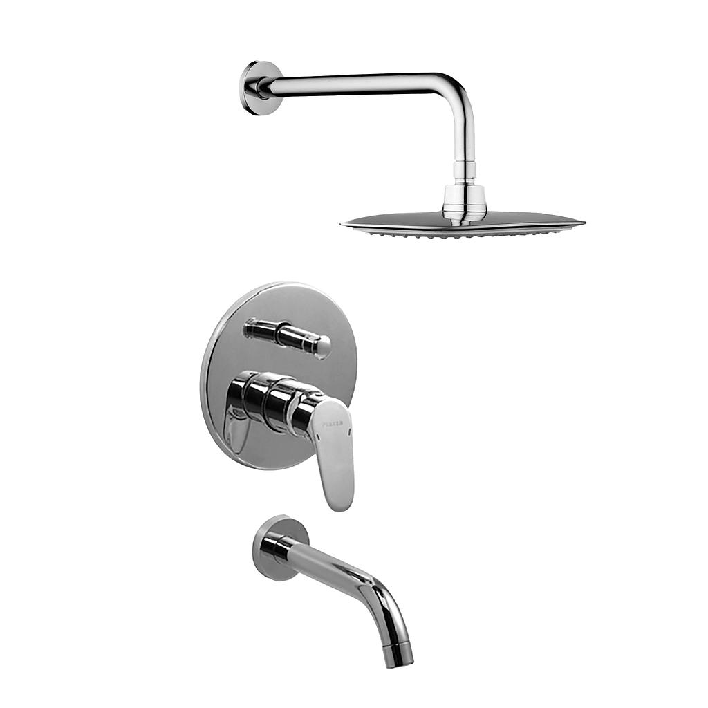 GRIFERÍA MONOCOMANDO OGGI DUCHA EMBUTIR CON TRANSFERENCIA CROMO PIAZZA [10506]