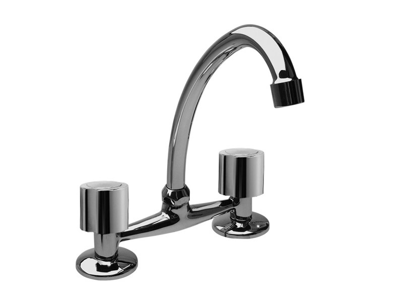 GRIFERÍA BICOMANDO CONVENCIONAL VIVA CROMO COCINA MESADA CROMO HYDROS [105211]