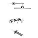 GRIFERÍA BICOMANDO CIERRE CERAMICO UNIQUE CRUZ DUCHA EMBUTIR CON TRANSFERENCIA CROMO PIAZZA [22806]