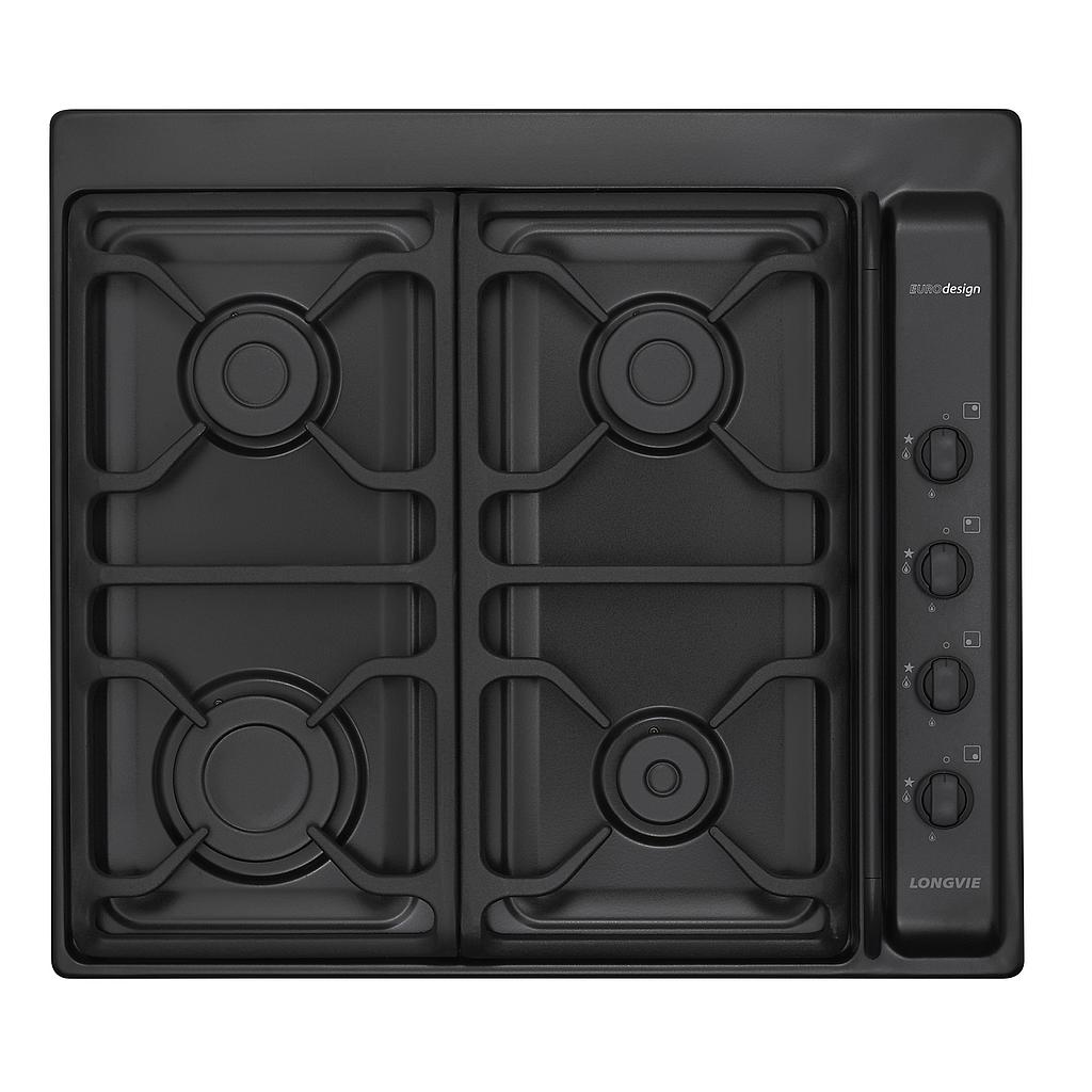 ANAFE PREMIUM - ENCASTRABLE A GAS LONGVIE  60CM - GRAFITO -EFICIENCIA "A" [A6600GF]