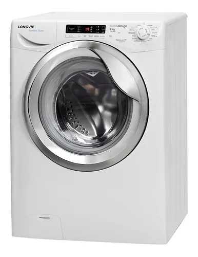 LAVASECARROPAS PREMIUM - 8KG - 120 RPM LONGVIE COLOR BLANCO/CROMO [LS18012C]