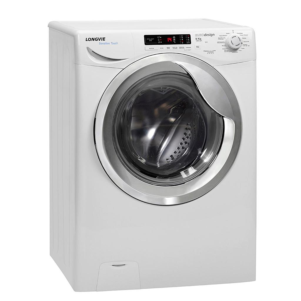 LAVARROPAS PREMIUM - 8KG - 1.200 RPM LONGVIE COLOR BLANCO/CROMO [L18012C]