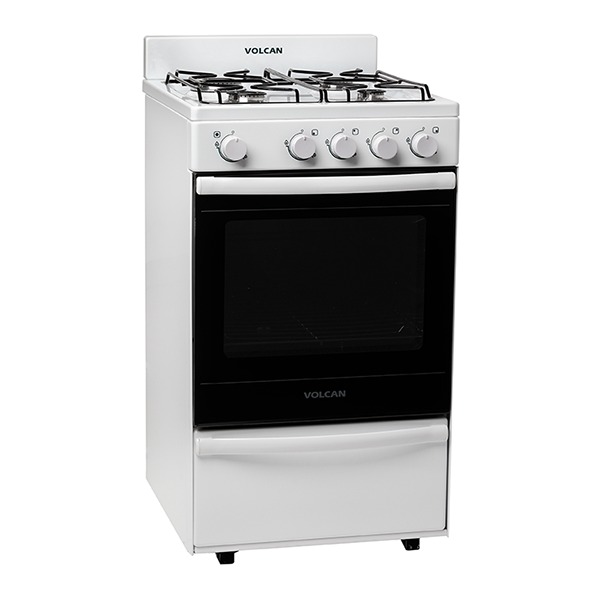 COCINAS 4 HORNALLAS MULTIGAS - ANCHO 50cm x 55cm - ENLOZADA BLANCA - VOLCAN [87144V]