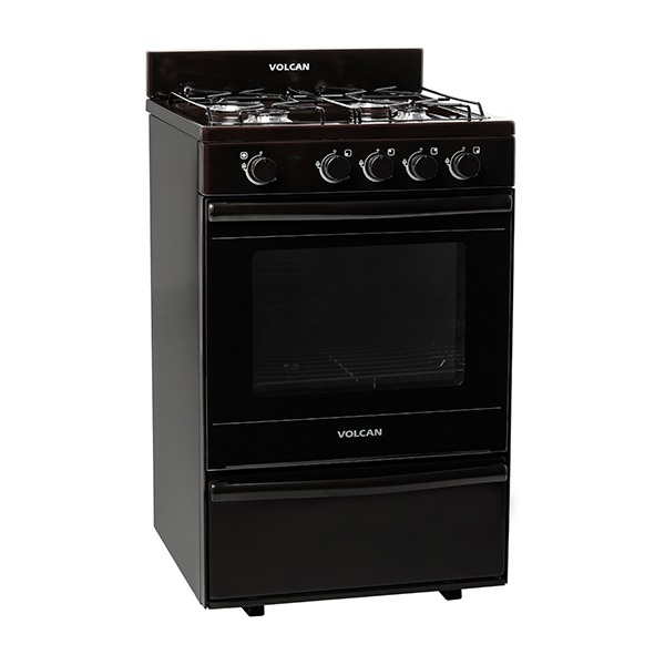 COCINAS 4 HORNALLAS MULTIGAS -55cm x 60cm - ENLOZADA MARRON - VOLCAN [87654V]