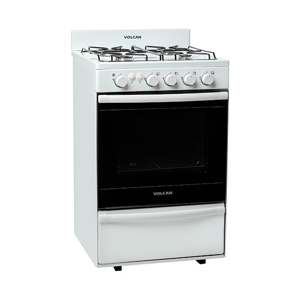 COCINAS 4 HORNALLAS MULTIGAS -55cm x 60cm - con luz y encendido electronico - ENLOZADA BLANCA - VOLCAN [87643V]